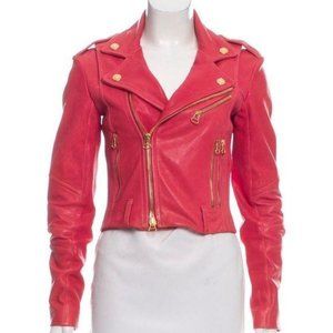 Balmain Moto Lambskin Leather Jacket